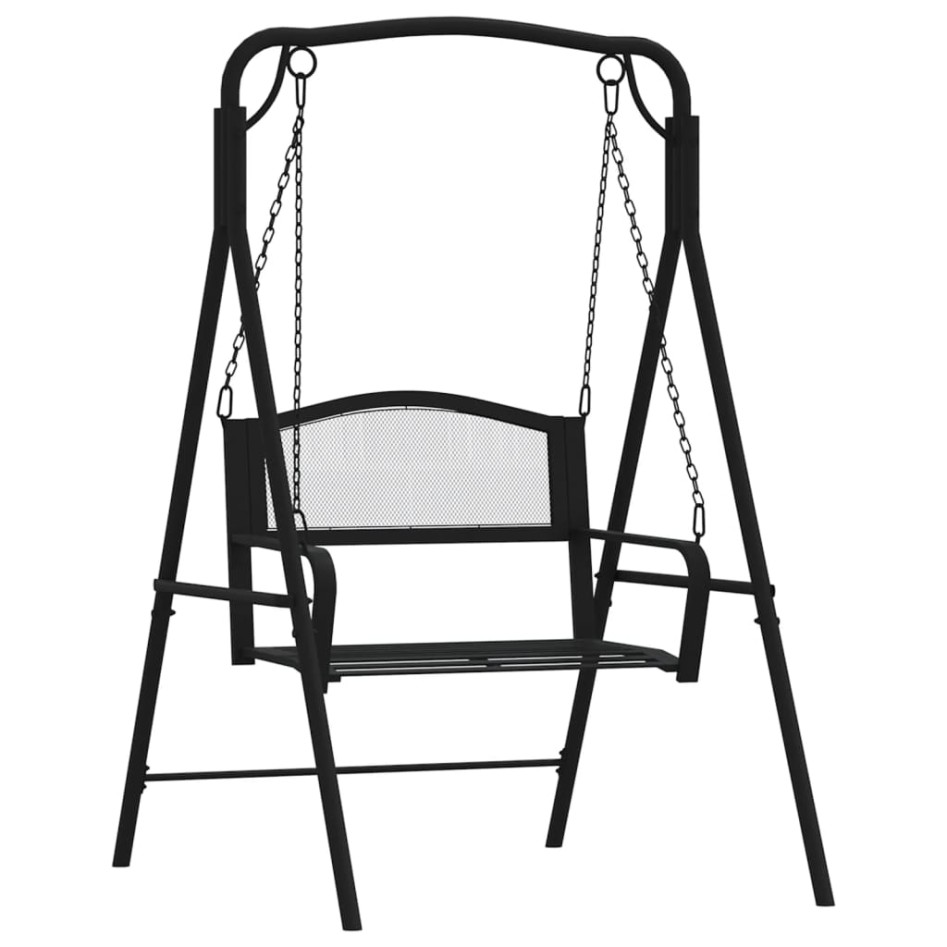 Banco mecedor de acero negro 124