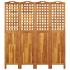 Biombo de 4 paneles de madera maciza de acacia 162x2x180