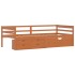 Cama con cajones y armario madera pino marrón miel 90x200