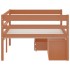 Cama con cajones y armario madera pino marrón miel 90x200