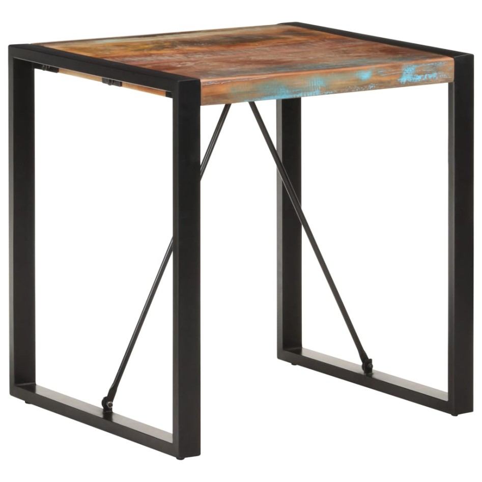 Mesa de comedor de madera maciza reciclada 70x70x75