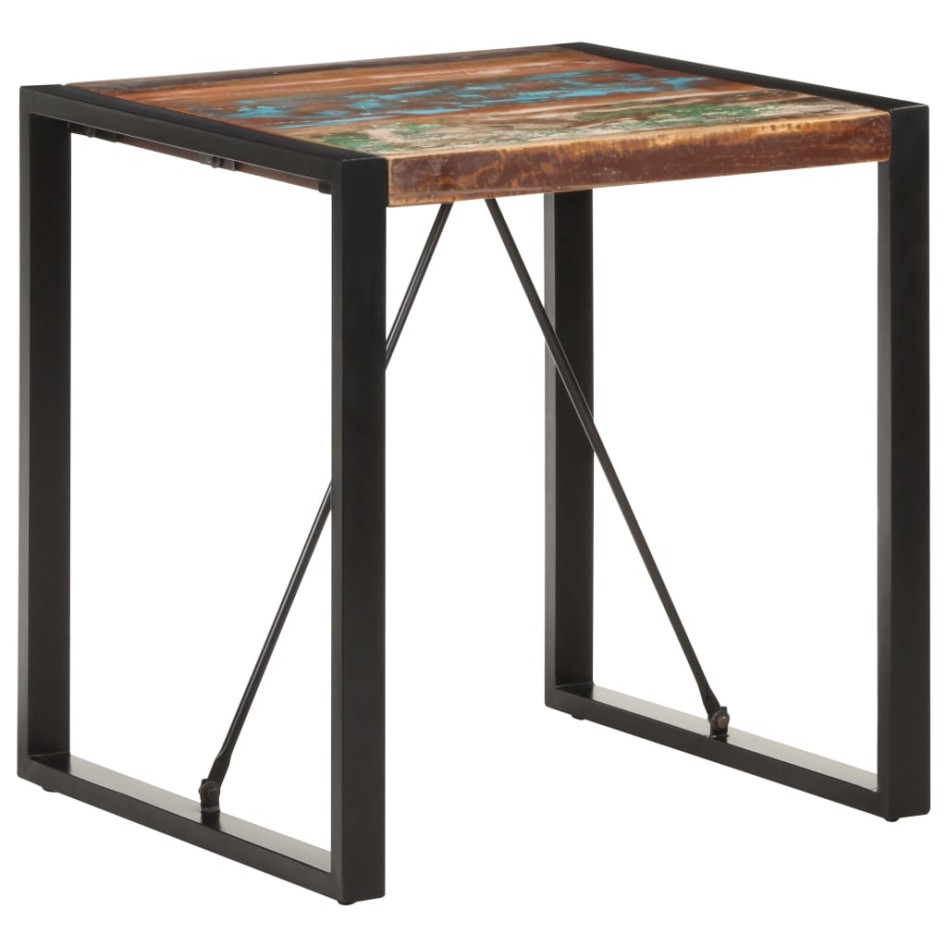 Mesa de comedor de madera maciza reciclada 70x70x75