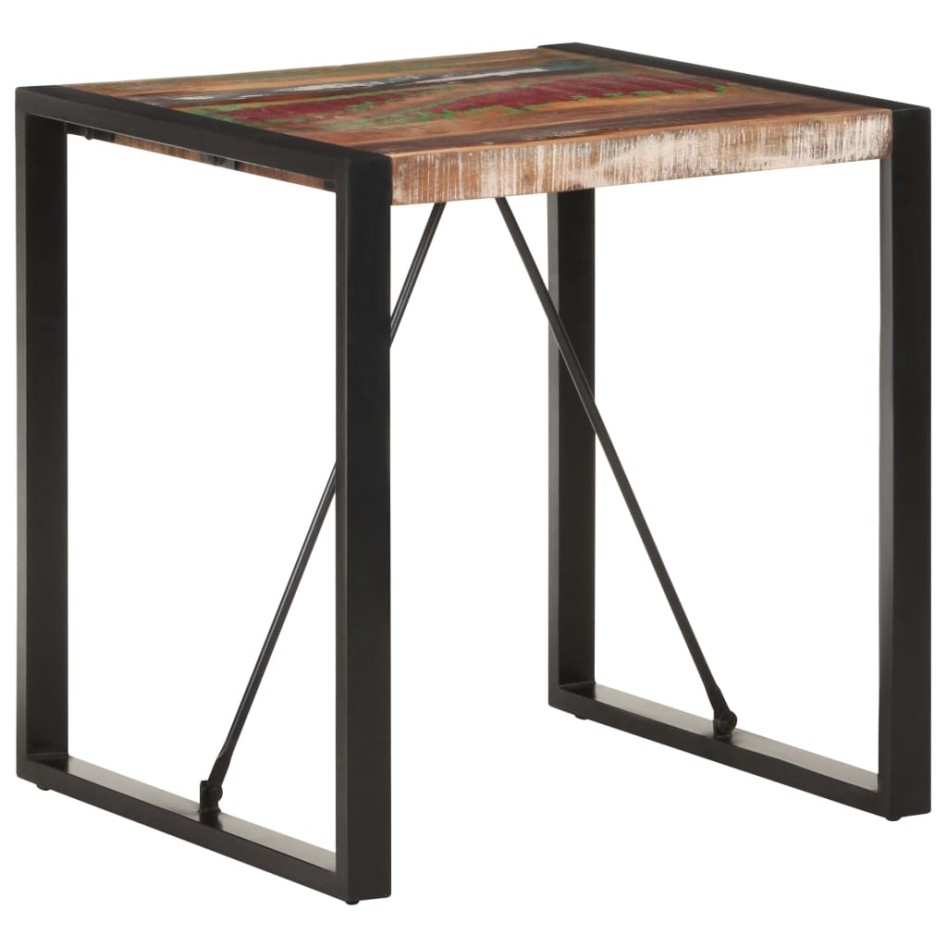 Mesa de comedor de madera maciza reciclada 70x70x75
