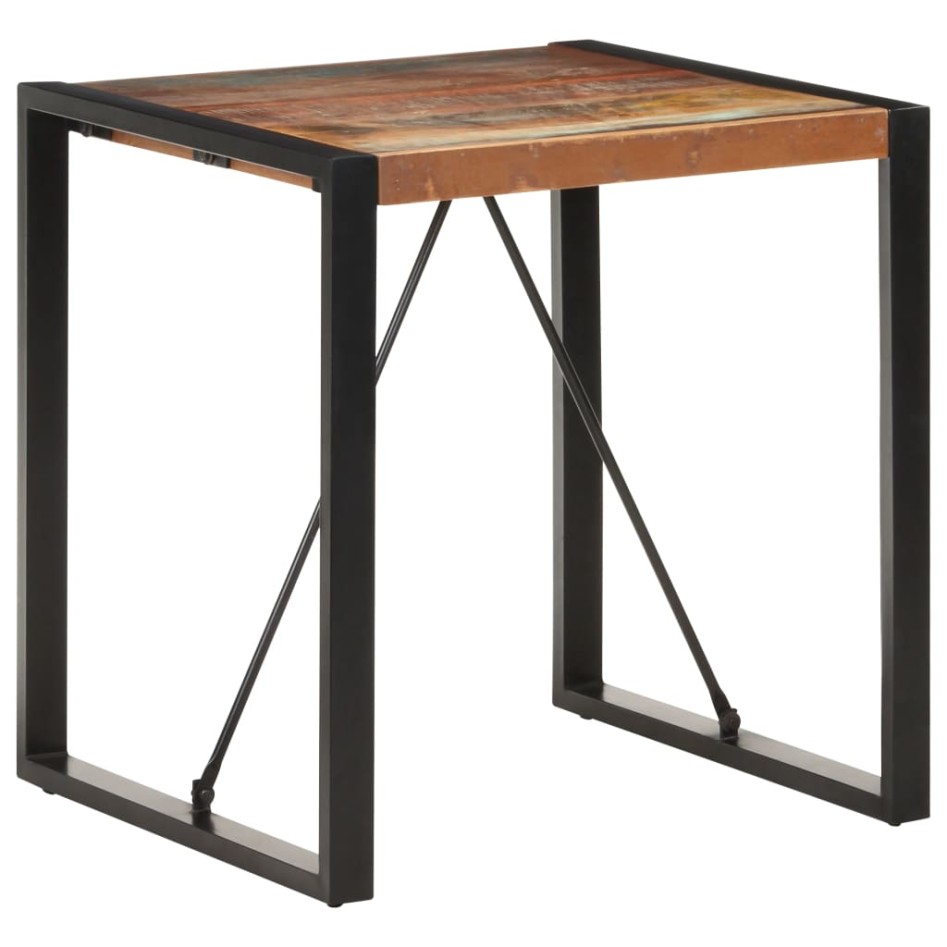 Mesa de comedor de madera maciza reciclada 70x70x75