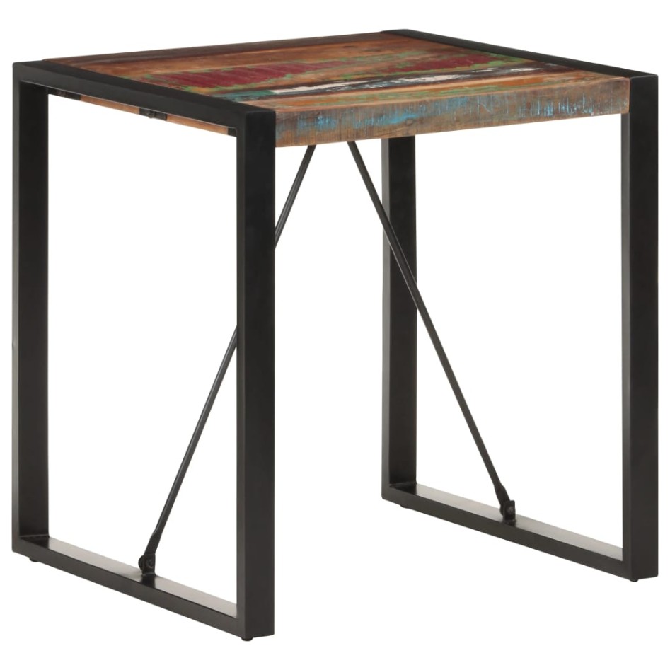 Mesa de comedor de madera maciza reciclada 70x70x75