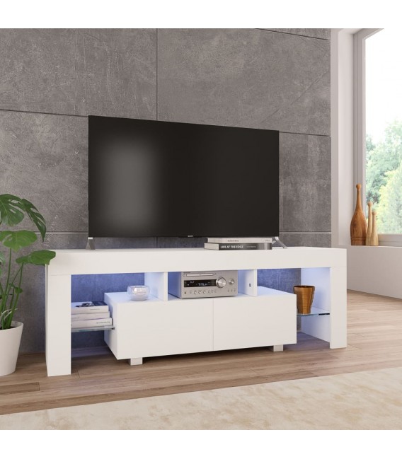 Mueble para TV con luces LED blanco brillante