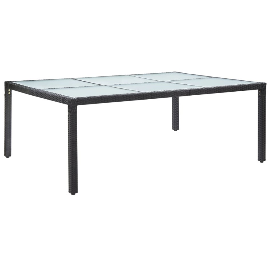 Mesa de comedor de jardín negro 200x150x74 cm ratán