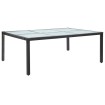Mesa de comedor de jardín negro 200x150x74 cm ratán sintético