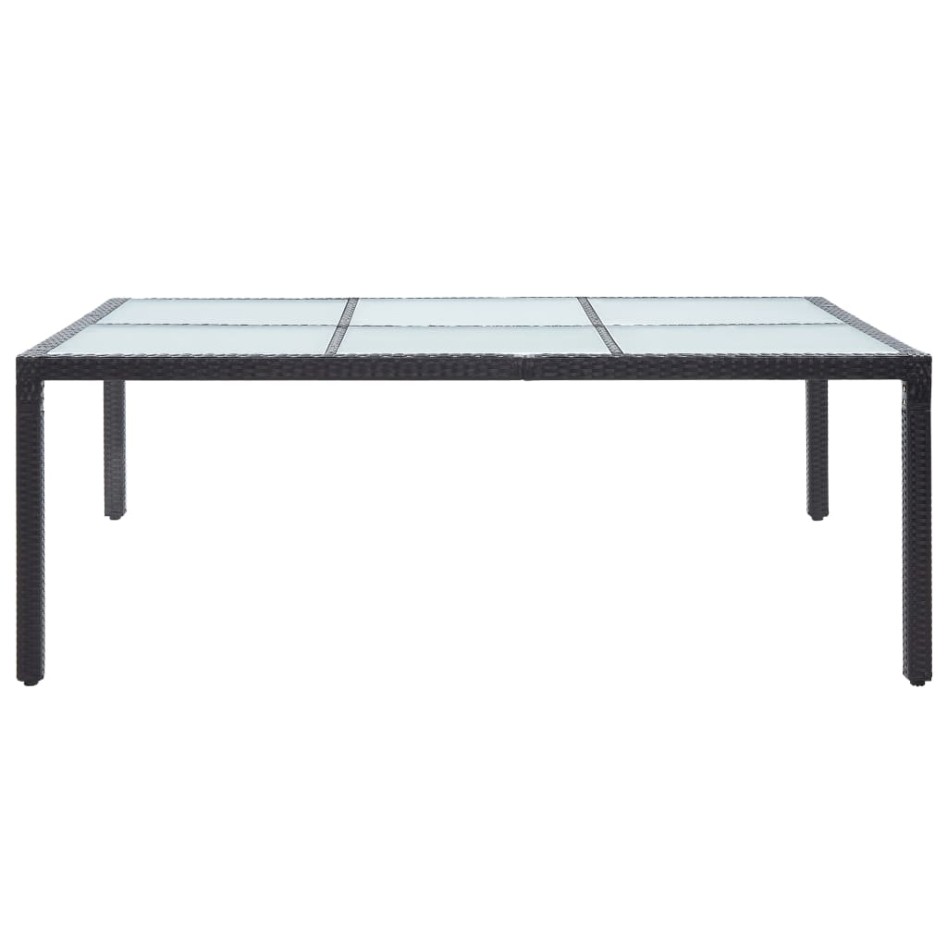 Mesa de comedor de jardín negro 200x150x74 cm ratán