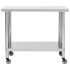 Mesa de trabajo para cocina con ruedas acero inox 80x60x85