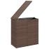 Baúl de cojines para jardín de ratán PE negro 100x49x103,5