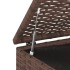 Baúl de cojines para jardín de ratán PE negro 100x49x103,5