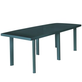 Mesa de jardín de plástico verde 210x96x72