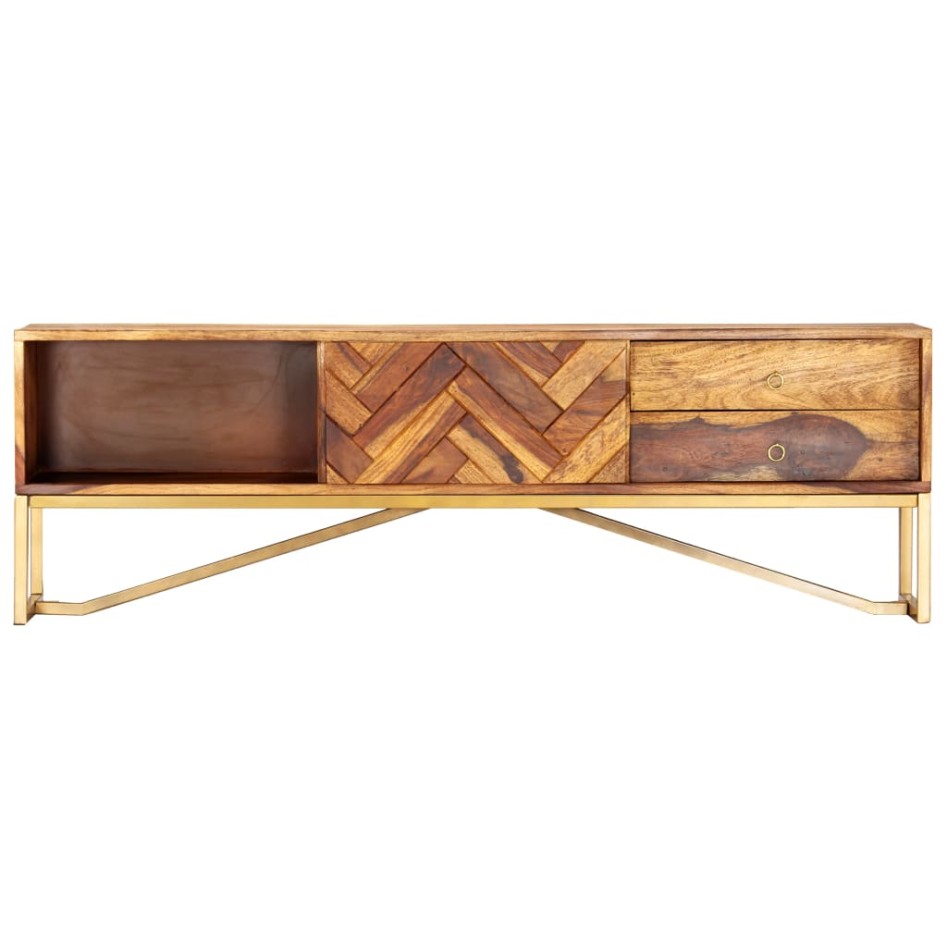 Mueble para TV madera maciza de sheesham 140x30x45