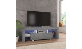 Mueble para TV con luces LED gris brillante