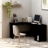 Escritorio forma de L madera contrachapada negro 120x140x75