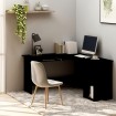 Escritorio forma de L madera contrachapada negro 120x140x75 cm