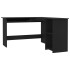 Escritorio forma de L madera contrachapada negro 120x140x75