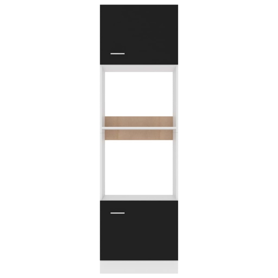 Armario de microondas madera contrachapada negro 60x57x207