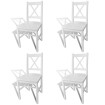 Sillas de comedor 4 unidades madera de pino blancas