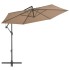 Sombrilla voladiza con poste de aluminio 300 cm gris