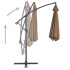 Sombrilla voladiza con poste de aluminio 300 cm gris