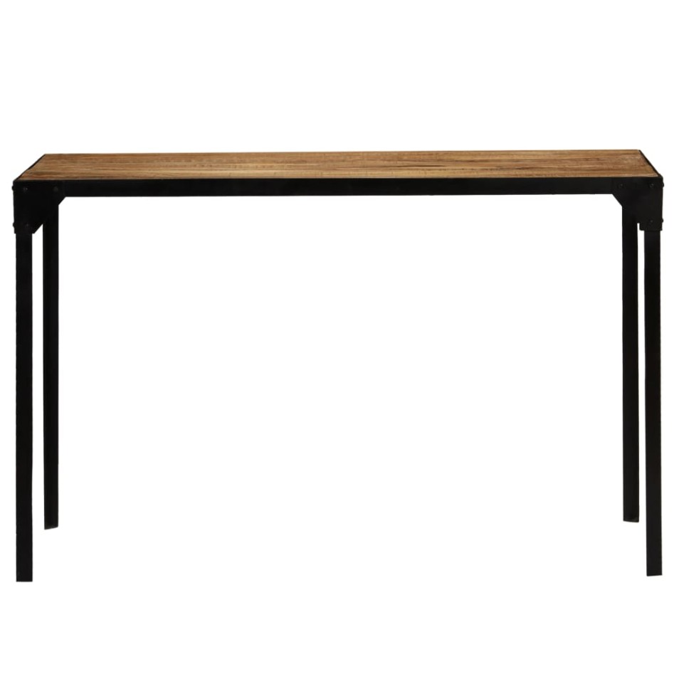 Mesa de comedor madera maciza de mango rugosa y acero 120