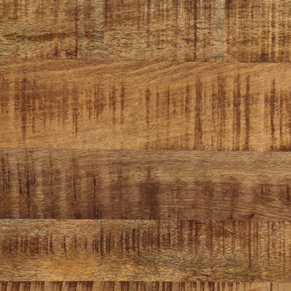 Mesa de comedor madera maciza de mango rugosa y acero 120