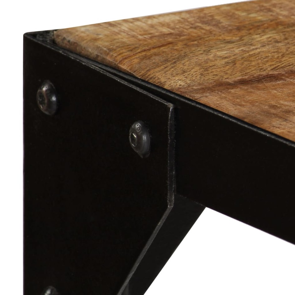 Mesa de comedor madera maciza de mango rugosa y acero 120
