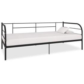 Estructura de cama de metal negro 90x200
