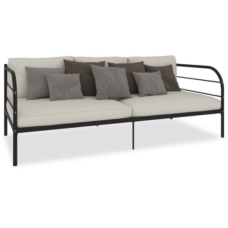 Estructura de cama de metal negro 90x200