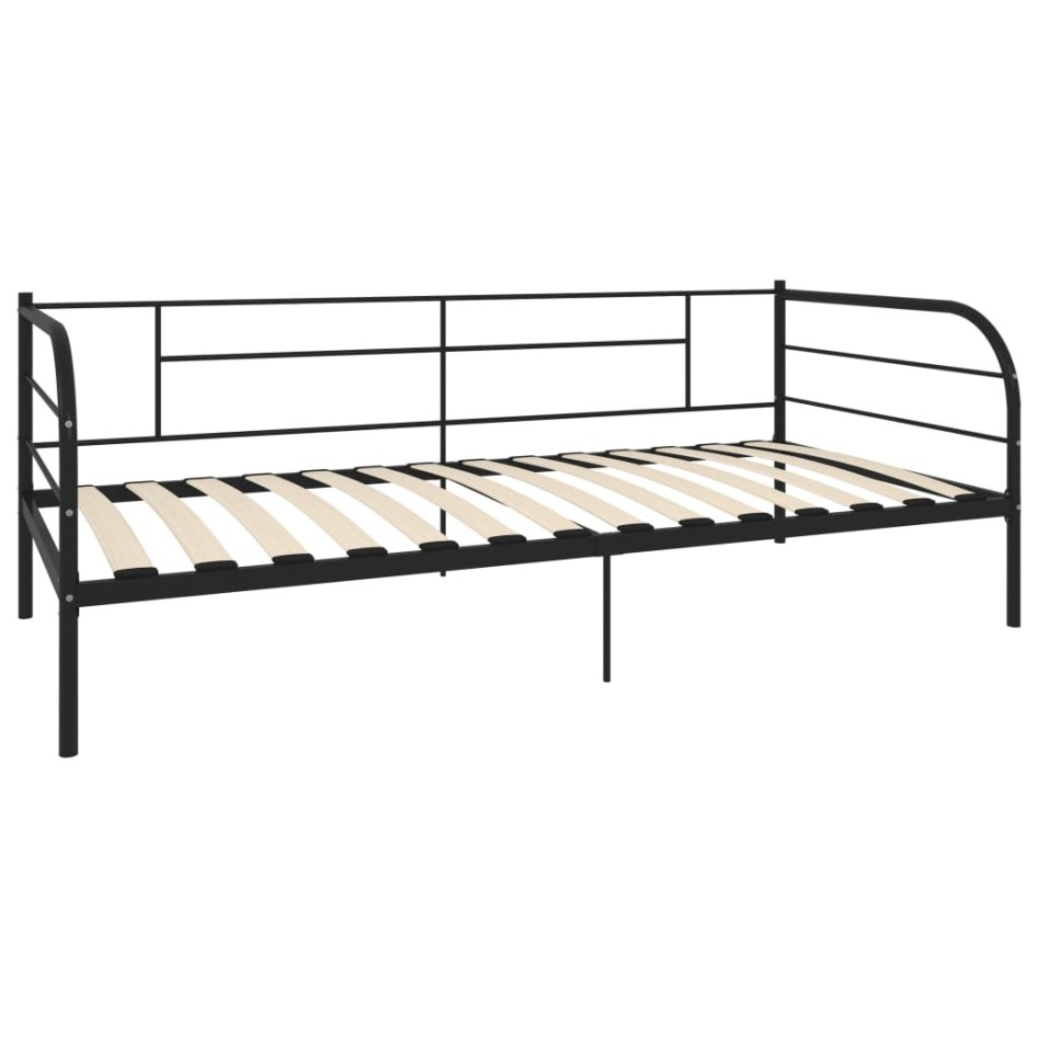 Estructura de cama de metal negro 90x200