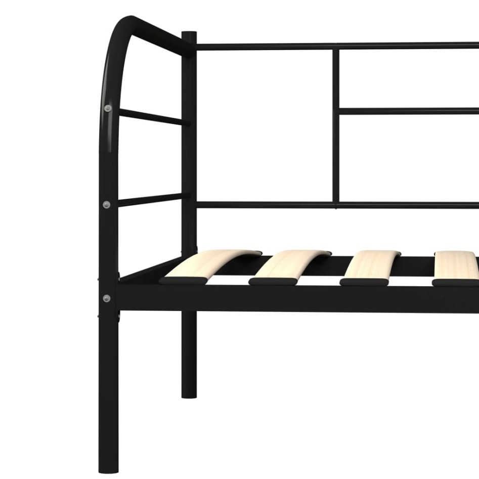 Estructura de cama de metal negro 90x200