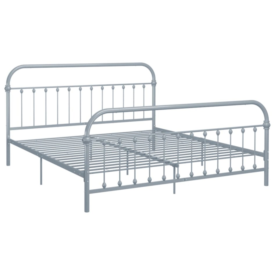 Estructura de cama de metal gris 180x200
