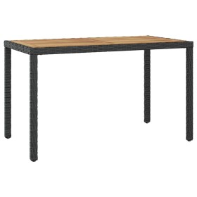 Mesa de jardín madera maciza acacia negro y marrón 123x60x74