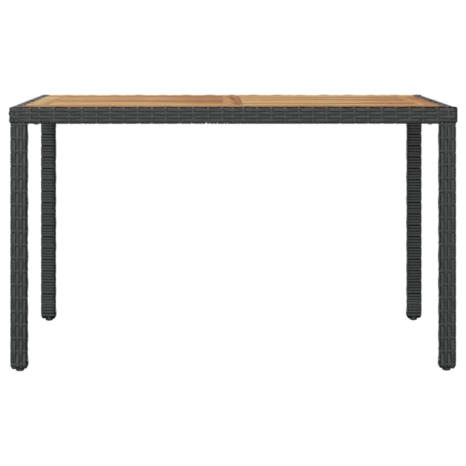 Mesa de jardín madera maciza acacia negro y marrón 123x60x74