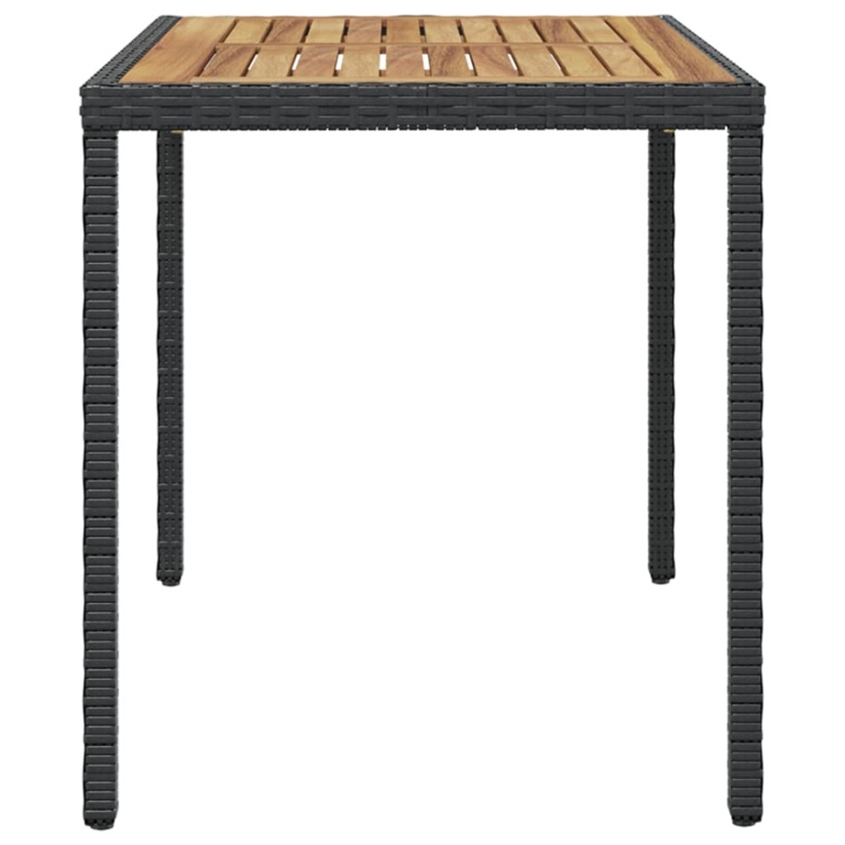 Mesa de jardín madera maciza acacia negro y marrón 123x60x74