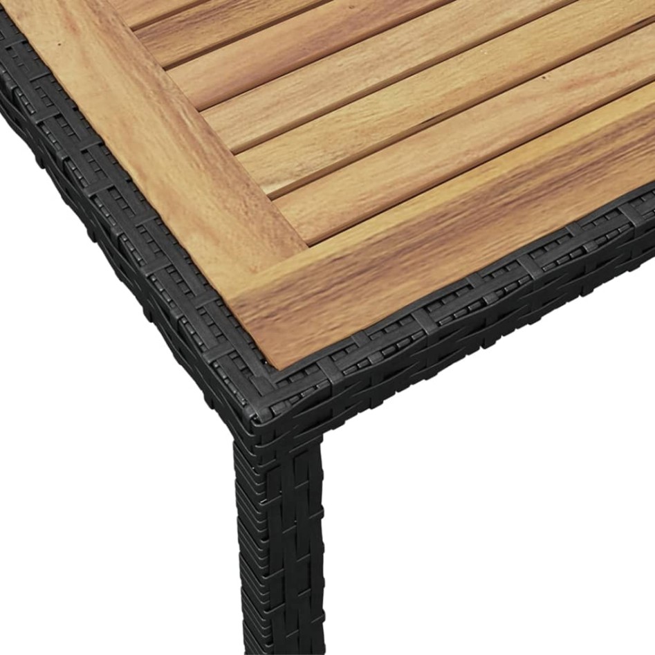 Mesa de jardín madera maciza acacia negro y marrón 123x60x74