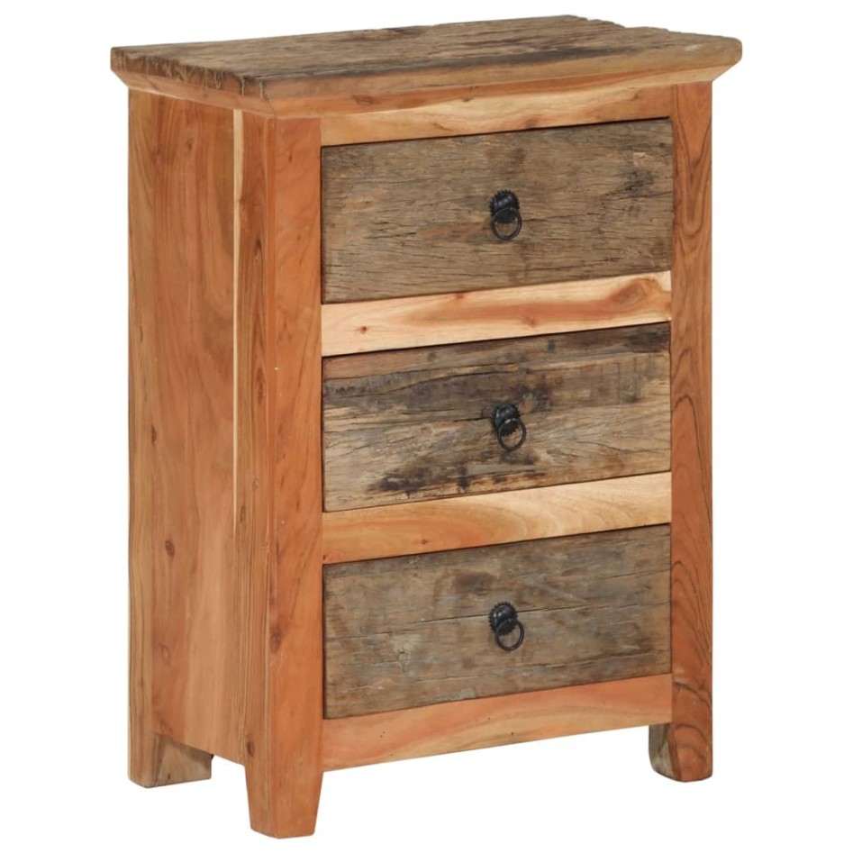 Armario auxiliar de madera maciza de acacia 55x33x75