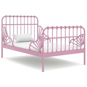Estructura de cama extensible metal rosa 80x130/200
