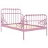 Estructura de cama extensible metal rosa 80x130/200