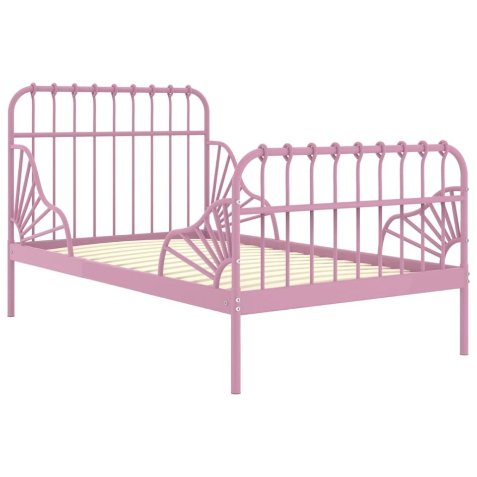 Estructura de cama extensible metal rosa 80x130/200