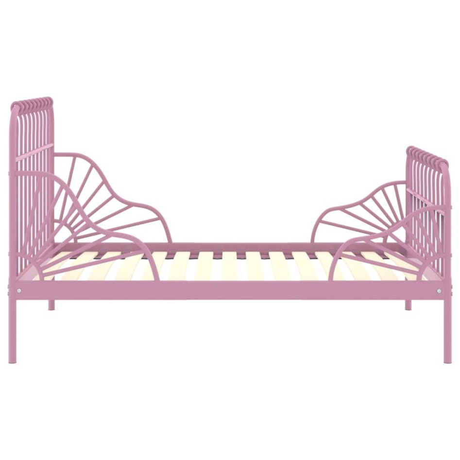 Estructura de cama extensible metal rosa 80x130/200