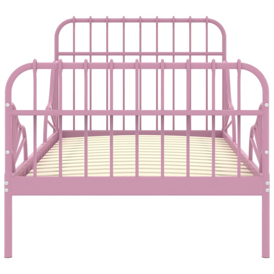 Estructura de cama extensible metal rosa 80x130/200