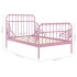 Estructura de cama extensible metal rosa 80x130/200