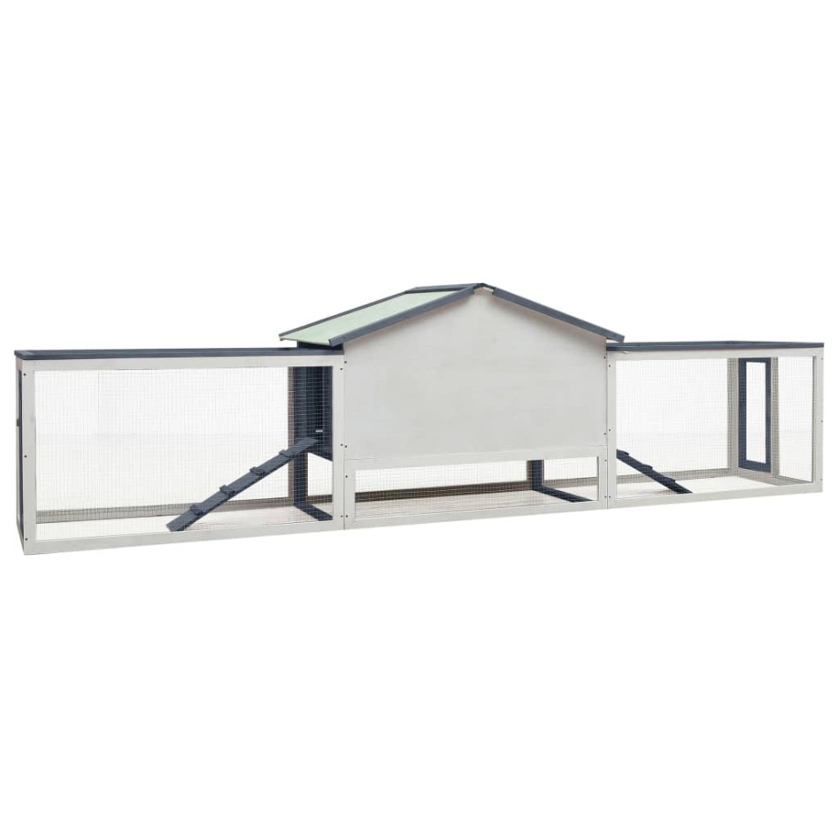 Conejera madera maciza pino y abeto gris 310x70x87