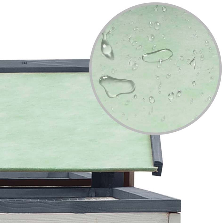 Conejera madera maciza pino y abeto gris 310x70x87