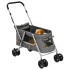 Cochecito para perros plegable tela lino gris 100x49x96
