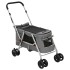 Cochecito para perros plegable tela lino gris 100x49x96