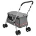 Cochecito para perros plegable tela lino gris 100x49x96
